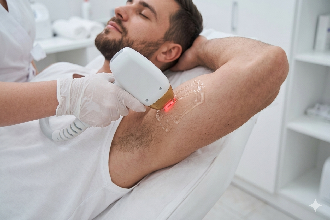 Depila&ccedil;&atilde;o a laser masculino - bra&ccedil;os