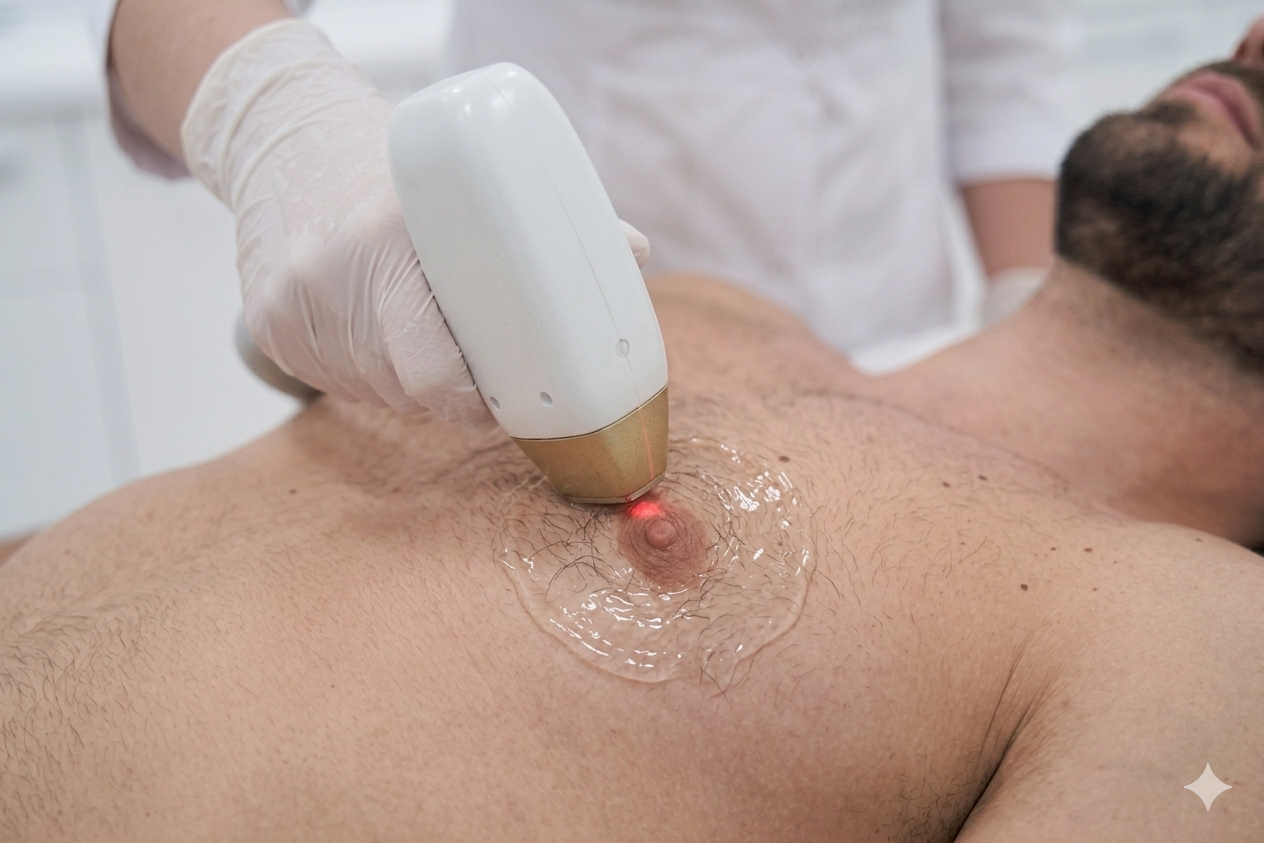 Depila&ccedil;&atilde;o a laser masculino - mamilos