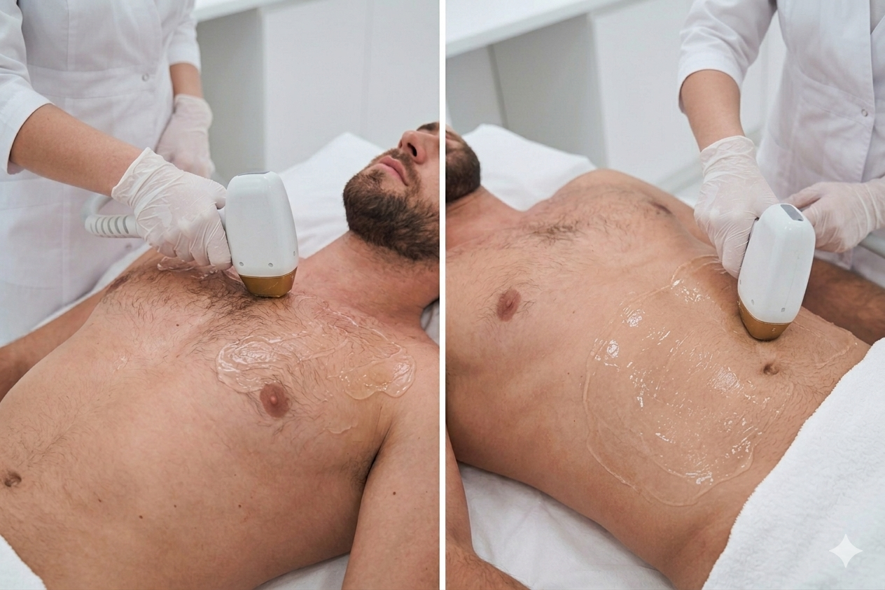 Depila&ccedil;&atilde;o a laser masculino - peito e abd&oacute;men