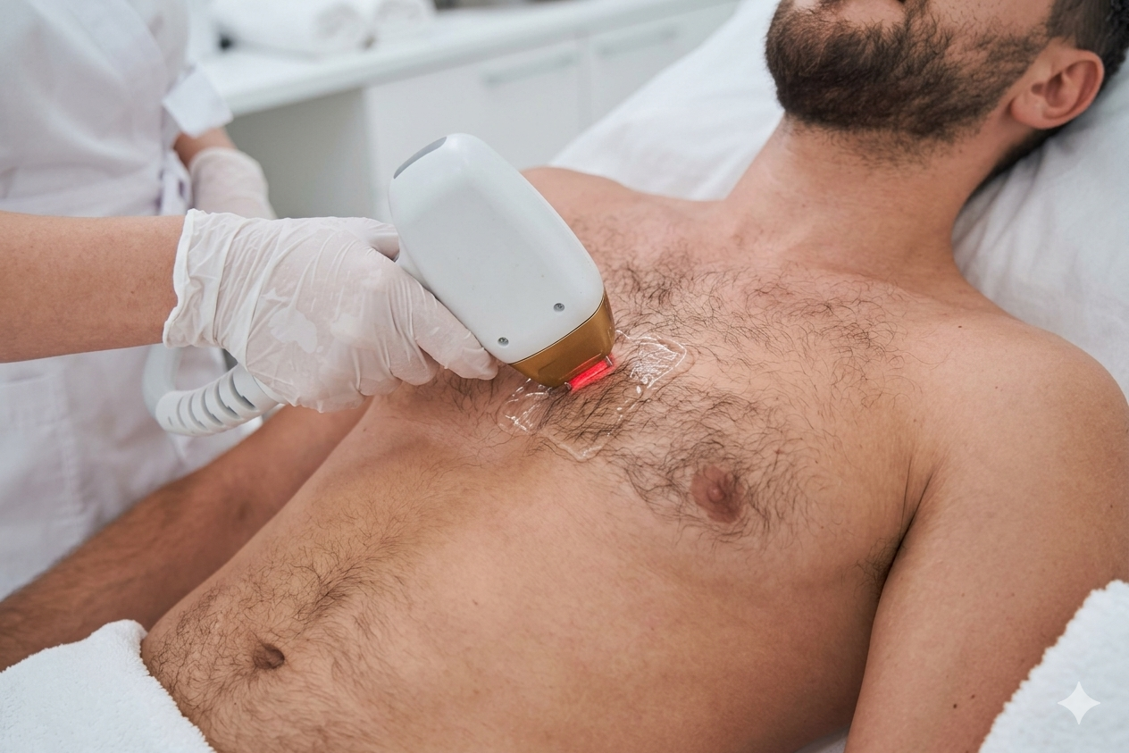 Depila&ccedil;&atilde;o a laser masculino - peito