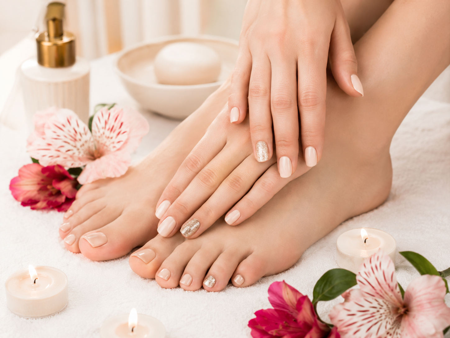 Spa de p&eacute;s com verniz gel
